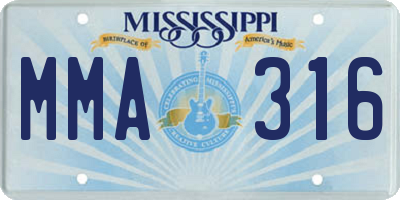 MS license plate MMA316