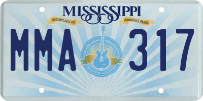 MS license plate MMA317
