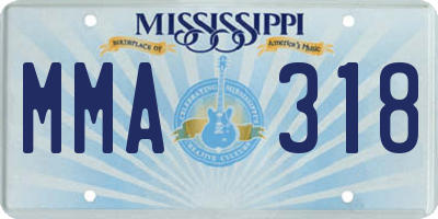 MS license plate MMA318