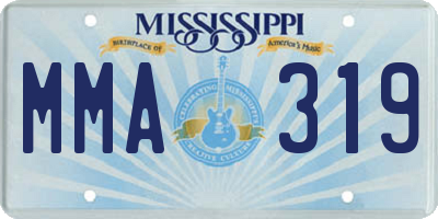MS license plate MMA319