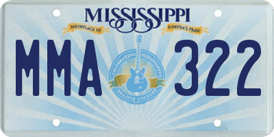 MS license plate MMA322