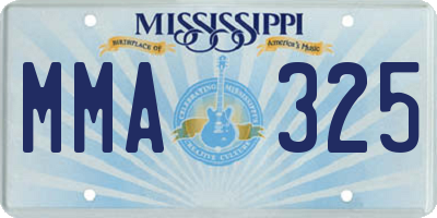 MS license plate MMA325