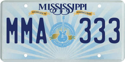 MS license plate MMA333