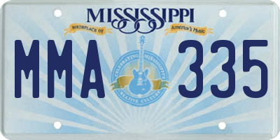 MS license plate MMA335