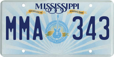 MS license plate MMA343