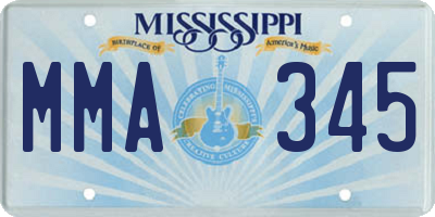 MS license plate MMA345