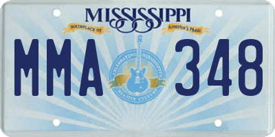 MS license plate MMA348