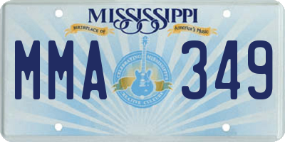 MS license plate MMA349