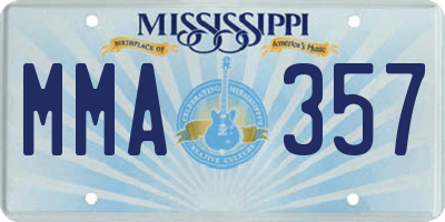 MS license plate MMA357