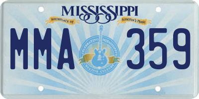 MS license plate MMA359