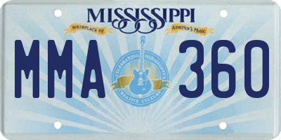 MS license plate MMA360
