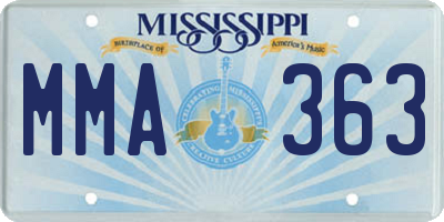 MS license plate MMA363