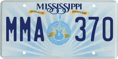 MS license plate MMA370