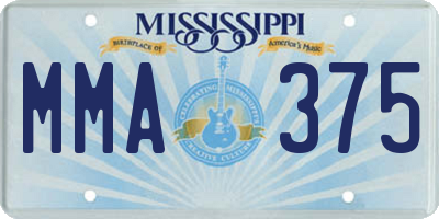 MS license plate MMA375