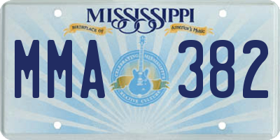 MS license plate MMA382