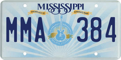 MS license plate MMA384