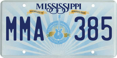 MS license plate MMA385