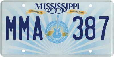 MS license plate MMA387