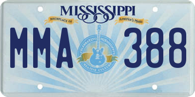 MS license plate MMA388