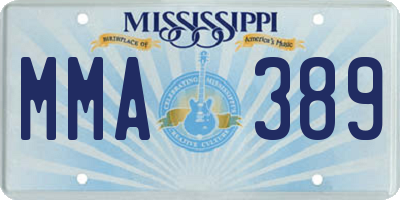 MS license plate MMA389