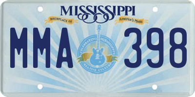 MS license plate MMA398