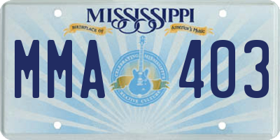 MS license plate MMA403