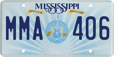 MS license plate MMA406