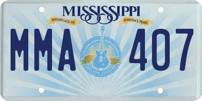 MS license plate MMA407