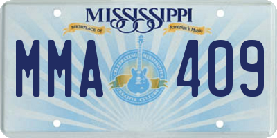 MS license plate MMA409