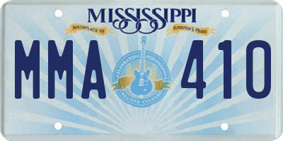 MS license plate MMA410