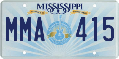 MS license plate MMA415