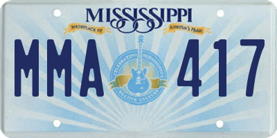 MS license plate MMA417