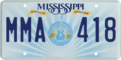 MS license plate MMA418