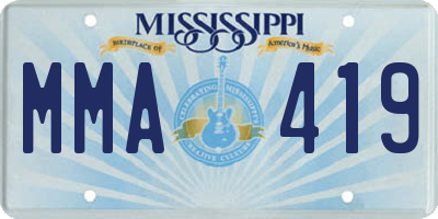 MS license plate MMA419