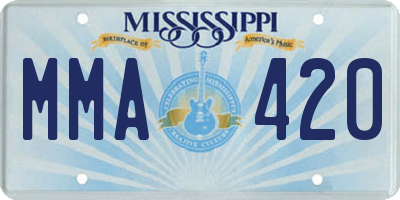 MS license plate MMA420