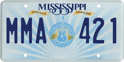 MS license plate MMA421