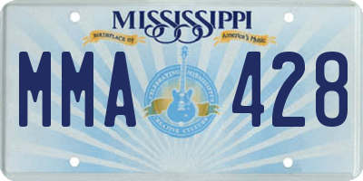 MS license plate MMA428