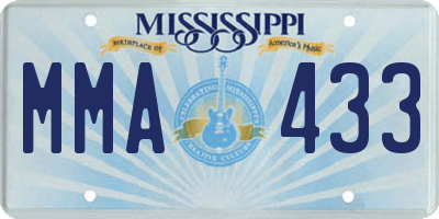 MS license plate MMA433