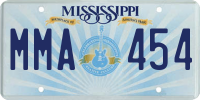 MS license plate MMA454