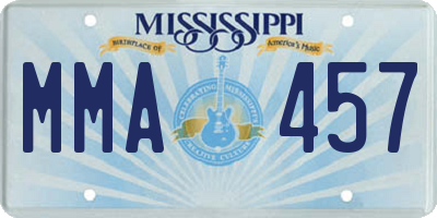 MS license plate MMA457