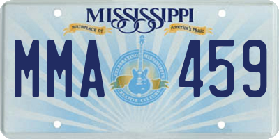 MS license plate MMA459