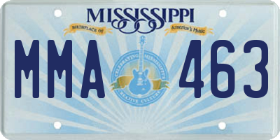 MS license plate MMA463