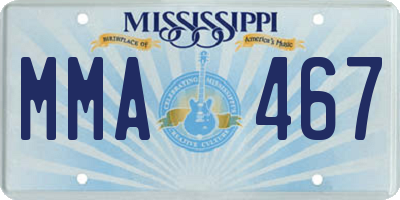 MS license plate MMA467