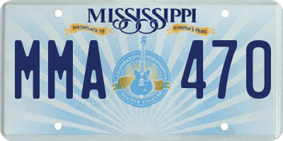 MS license plate MMA470