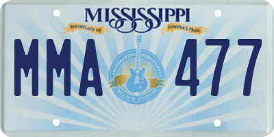 MS license plate MMA477