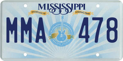 MS license plate MMA478