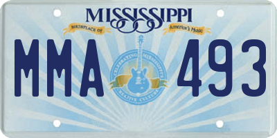 MS license plate MMA493