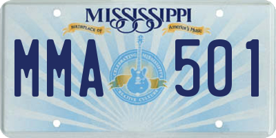 MS license plate MMA501
