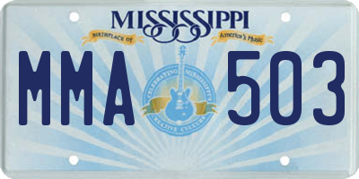 MS license plate MMA503