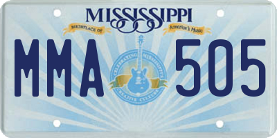 MS license plate MMA505